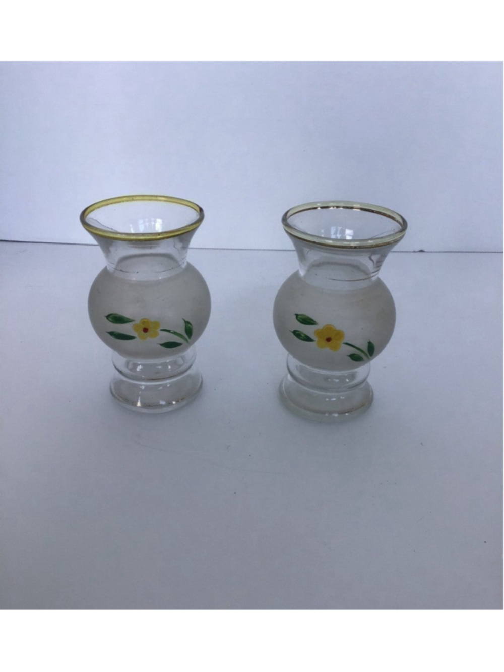 Vintage Hand Painted Bud vase set of 2
